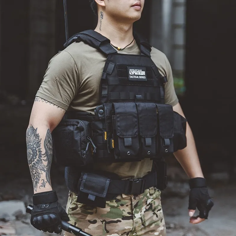 Men's 6094 Tactical Vest Multi-Functional Lightweight Training Bag-Vest Black Outdoor CS Field Equipment with Pockets Body Armor
Men's 6094 Tactical Vest Multi-Functional Lightweight Training Bag-Vest Black Outdoor CS Field Equipment with Pockets Body Armor