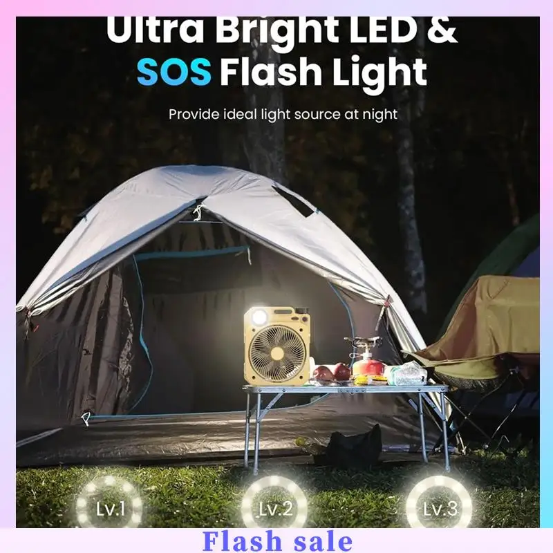 A06R 10000Mah Camping Fan With LED Lighting Rechargeable Desktop Portable Circulator Outdoor Fan Shake Head Electric Fan
A06R 10000Mah Camping Fan With LED Lighting Rechargeable Desktop Portable Circulator Outdoor Fan Shake Head Electric Fan