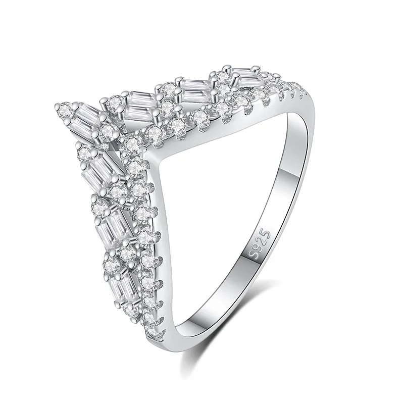 S925 Sterling Silver V Shape Ring for Women Birthday Gift Elegant Similar Moissanite Diamond Ring
S925 Sterling Silver V Shape Ring for Women Birthday Gift Elegant Similar Moissanite Diamond Ring