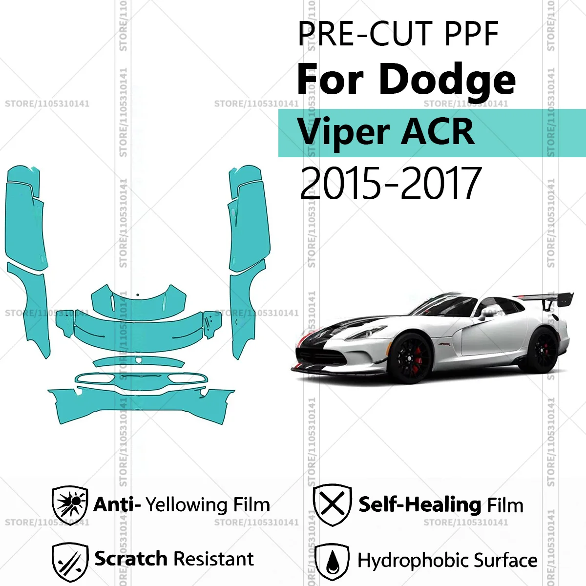 Для Dodge Viper ACR 2015-2017: Предварительно вырезанная прозрачная защитная пленка (PPF) для автомобиля, комплект для передней части - пороги
Для Dodge Viper ACR 2015-2017: Предварительно вырезанная прозрачная защитная пленка (PPF) для автомобиля, комплект для передней части - пороги
