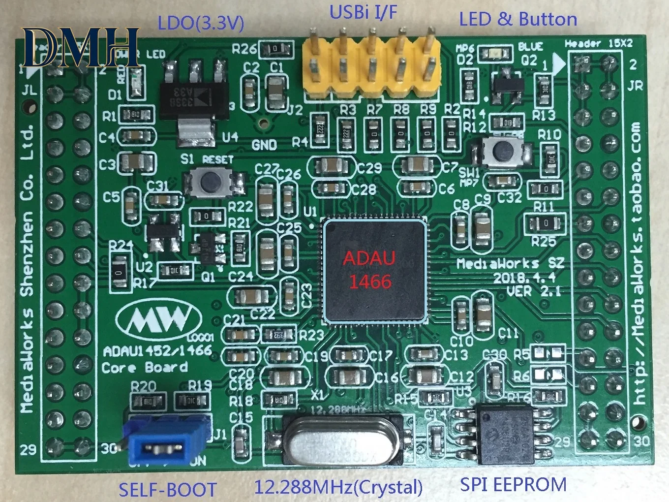 SIGMADSP ADAU1452/1466 Core Board (new)
SIGMADSP ADAU1452/1466 Core Board (new)