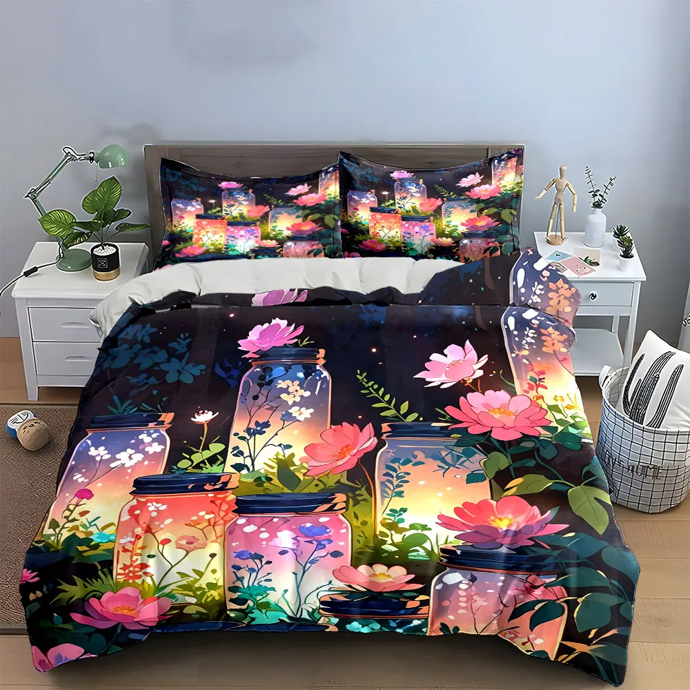 "Garden LED Jar Light Set" Bedding Set with 1 Duvet Cover 2 Pillowcases Single Double King Queen, Gift
"Garden LED Jar Light Set" Bedding Set with 1 Duvet Cover 2 Pillowcases Single Double King Queen, Gift