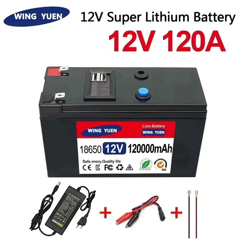 12V Battery 120Ah 18650 lithium battery pack Rechargeable battery for solar energy electric vehicle battery+12.6v3A charger
12V Battery 120Ah 18650 lithium battery pack Rechargeable battery for solar energy electric vehicle battery+12.6v3A charger