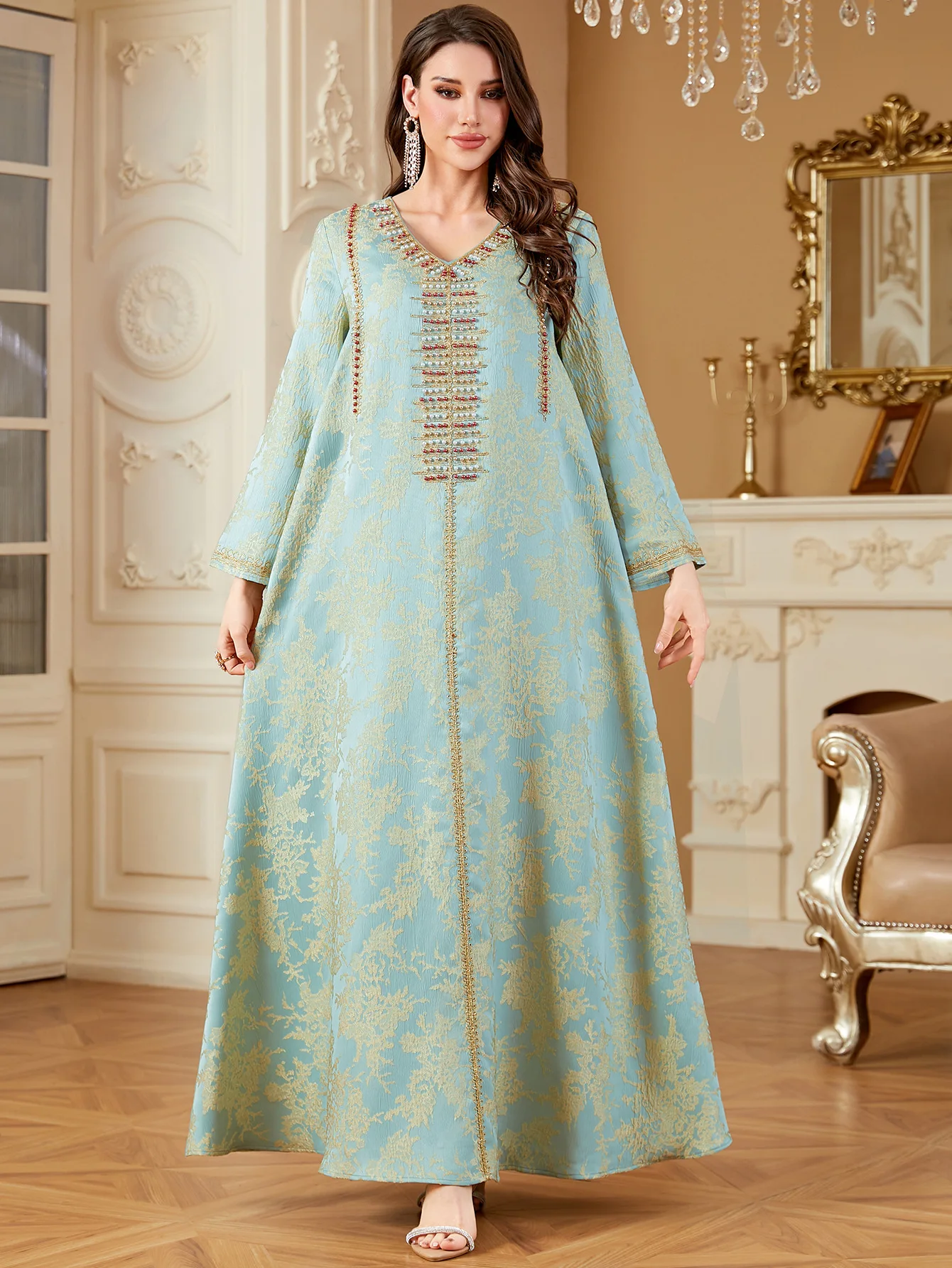 Ramadan Eid Abaya Dubai Luxury Kaftan Women Muslim Dress Beaded Party Gown Jalabiya Caftan Robe Femme Musulmane Vestidos Abayas
Ramadan Eid Abaya Dubai Luxury Kaftan Women Muslim Dress Beaded Party Gown Jalabiya Caftan Robe Femme Musulmane Vestidos Abayas