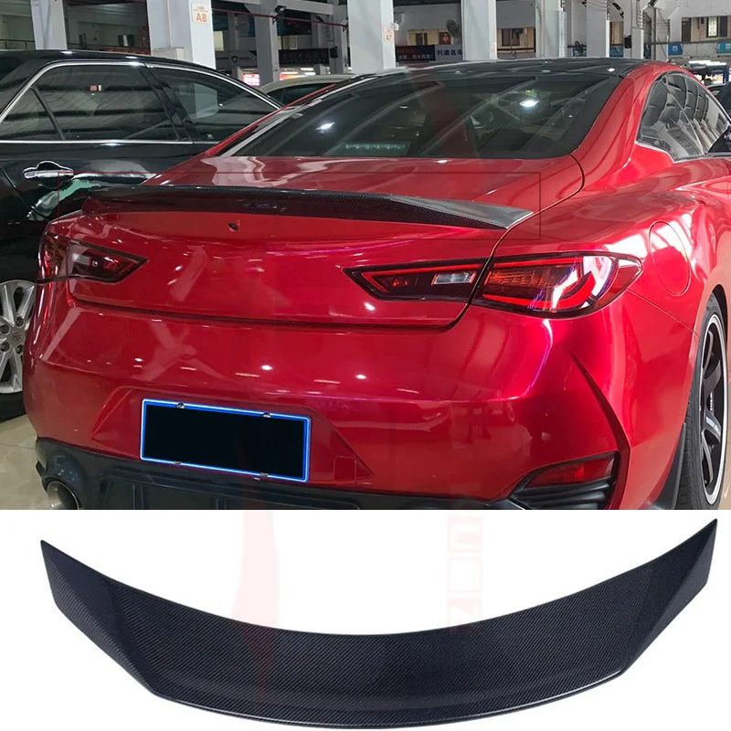 Для Infiniti Q60 2015-2020 натуральный материал из углеродного волокна задний спойлер крышка багажника декоративная панель аксессуары для модификации автомобиля
Для Infiniti Q60 2015-2020 натуральный материал из углеродного волокна задний спойлер крышка багажника декоративная панель аксессуары для модификации автомобиля