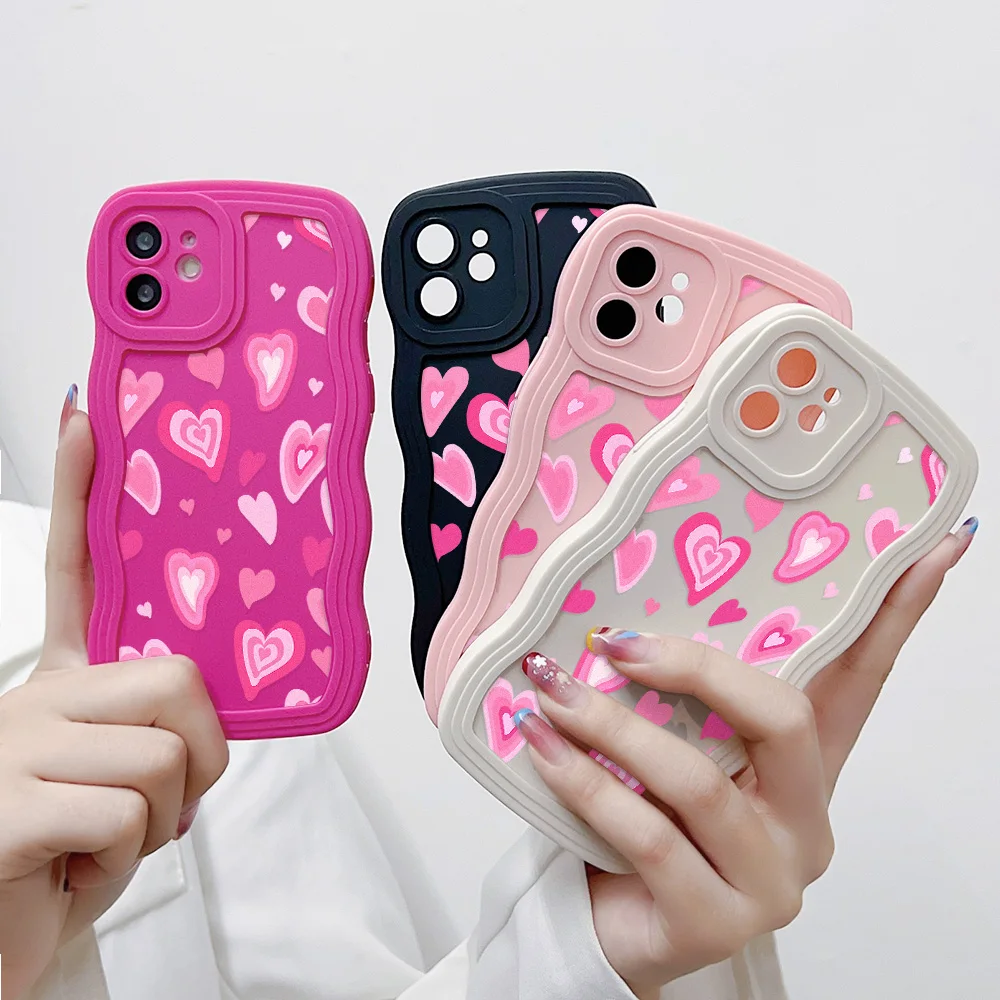 Cute INS Korean Love Heart Phone Case For iPhone 13 Case iPhone 11 12 15 16 14 Pro Max XR XS X 7 8 Plus SE Soft Curly Wave Cover
Cute INS Korean Love Heart Phone Case For iPhone 13 Case iPhone 11 12 15 16 14 Pro Max XR XS X 7 8 Plus SE Soft Curly Wave Cover