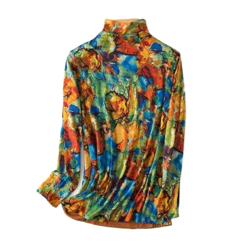 Runway Half High Collar Tie Dye Printed Wool Sweater Thin Slim Autumn Winter Pullover Women Brand Retro Knitwear
Runway Half High Collar Tie Dye Printed Wool Sweater Thin Slim Autumn Winter Pullover Women Brand Retro Knitwear