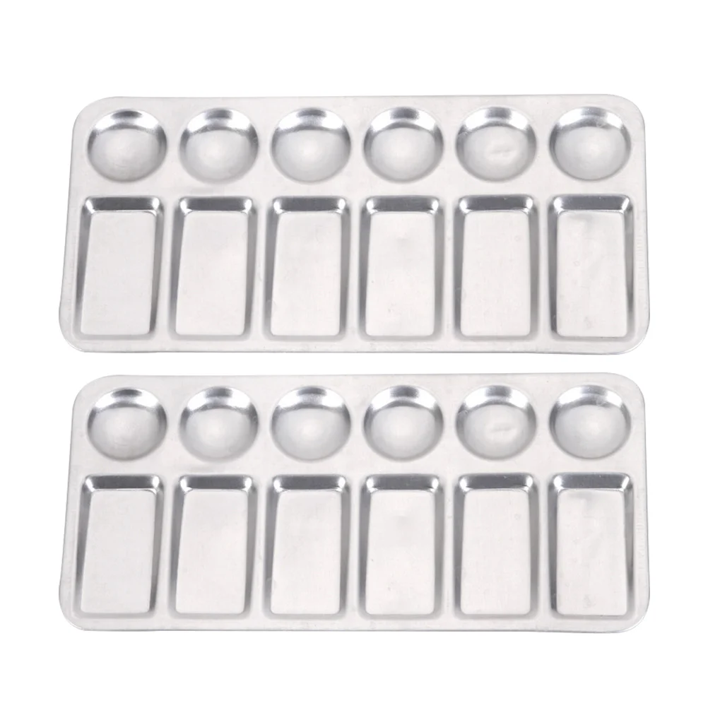 2 Pcs Elongated Palette Paint Tray Fittings Student Handhold Accessory Silver Board Device
2 Pcs Elongated Palette Paint Tray Fittings Student Handhold Accessory Silver Board Device