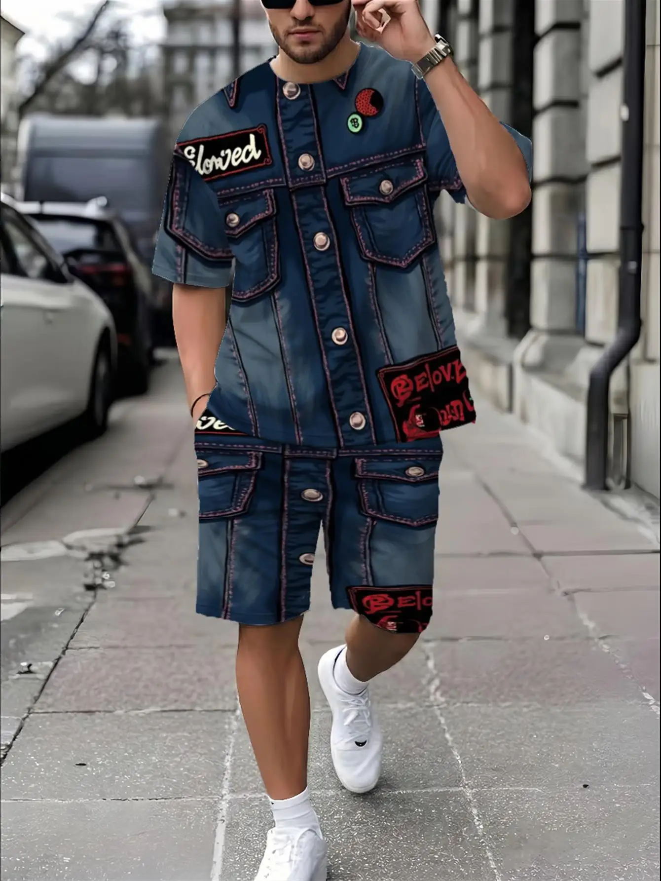 2026 Summer New Men's Short-Sleeved Set - 3D Trendy Brand Denim-Style Printed Casual Fashion Street Style Comfortable and Soft
2026 Summer New Men's Short-Sleeved Set - 3D Trendy Brand Denim-Style Printed Casual Fashion Street Style Comfortable and Soft