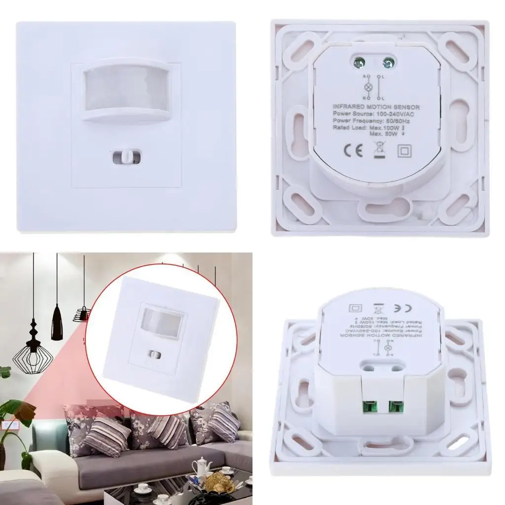 652F 220-240V AC Wall Mounted 9m Automatic PIR LED Motion Switch
652F 220-240V AC Wall Mounted 9m Automatic PIR LED Motion Switch