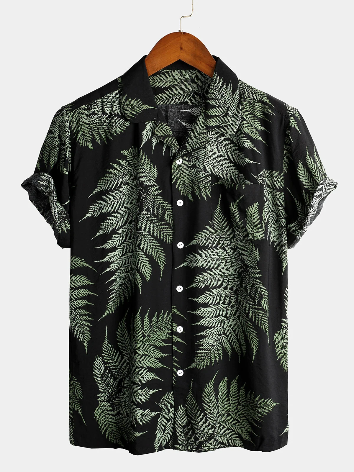 Men's Tropical Leaves Green Print Hawaiian Pocket Collar Button-Down Short Sleeve Shirt
Men's Tropical Leaves Green Print Hawaiian Pocket Collar Button-Down Short Sleeve Shirt