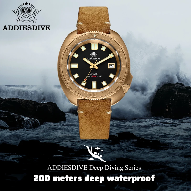 ADDIESDIVE Luxury Bronze Watch NH35 Sapphire Glass Automatic Mechanical Watches C3 Luminous 200m Waterproof Diver Watch AD2101
ADDIESDIVE Luxury Bronze Watch NH35 Sapphire Glass Automatic Mechanical Watches C3 Luminous 200m Waterproof Diver Watch AD2101
