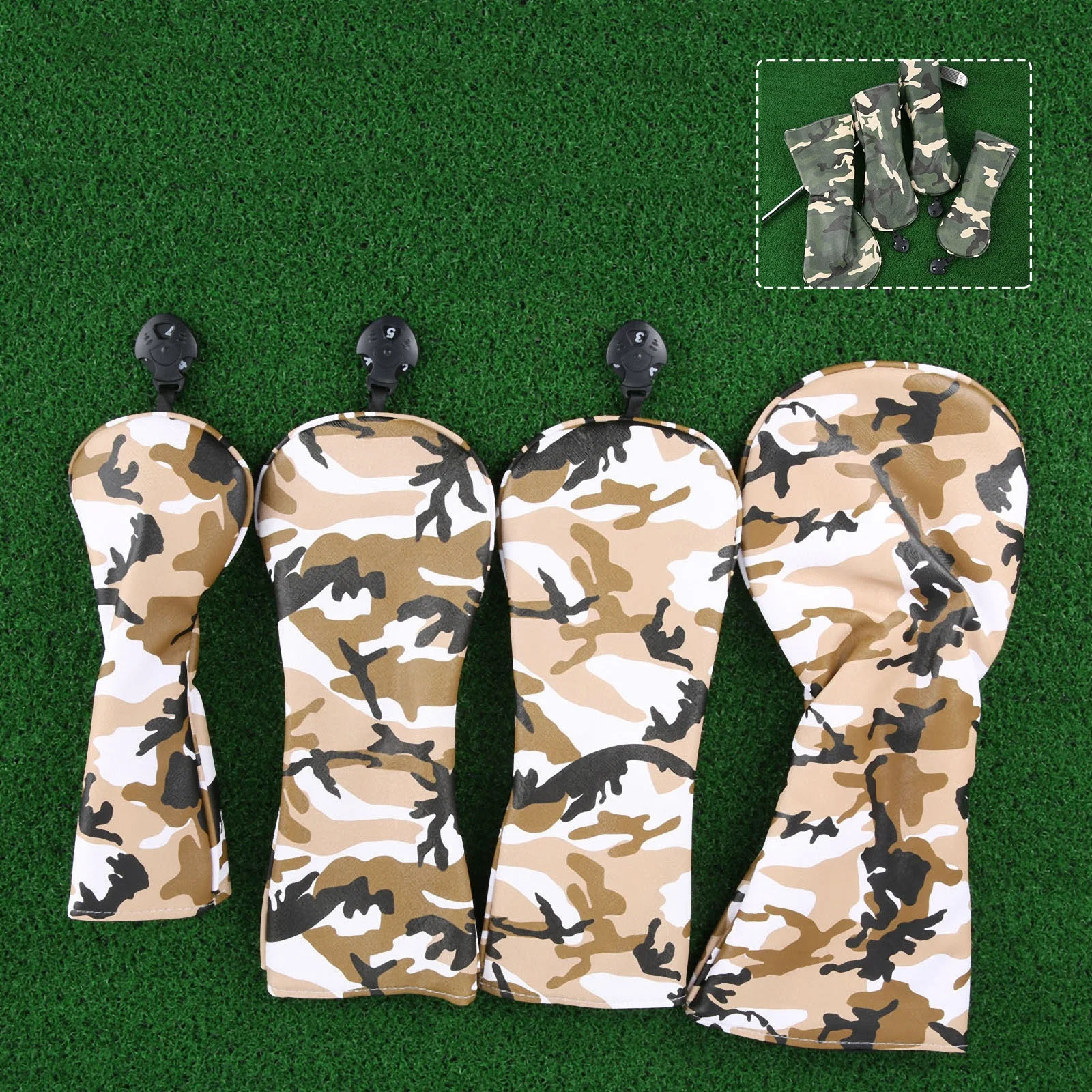 4Pcs Professional Waterproof PU Leather Golf Club Headcover Set No. 1, 3, 5, UT Golf Wood Driver Club Heads Cover Protector Kits
4Pcs Professional Waterproof PU Leather Golf Club Headcover Set No. 1, 3, 5, UT Golf Wood Driver Club Heads Cover Protector Kits