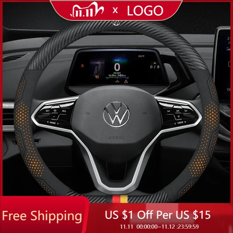 Car Carbon fiber Leather Steering Wheel Cover For Volkswagen R Golf GTI Magotan Tiguan T-ROC T-Cross Touareg Polo Passat Arteon
Car Carbon fiber Leather Steering Wheel Cover For Volkswagen R Golf GTI Magotan Tiguan T-ROC T-Cross Touareg Polo Passat Arteon