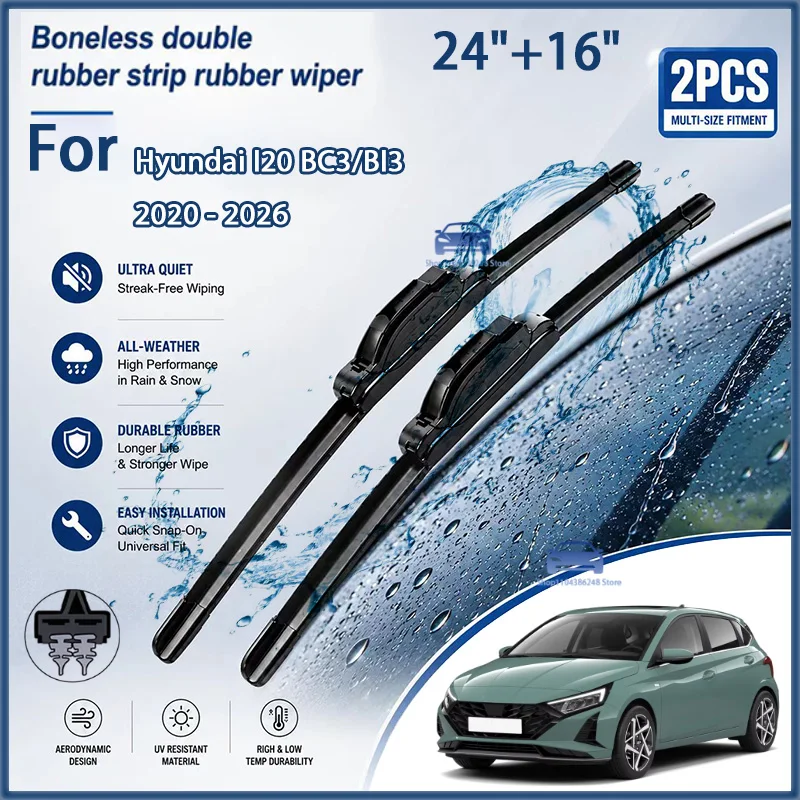Front Wiper Blades For Hyundai I20 BC3/BI3 2020 - 2026 Windshield Windscreen Car Rain Brush 24"+16" Modification Parts
Front Wiper Blades For Hyundai I20 BC3/BI3 2020 - 2026 Windshield Windscreen Car Rain Brush 24"+16" Modification Parts