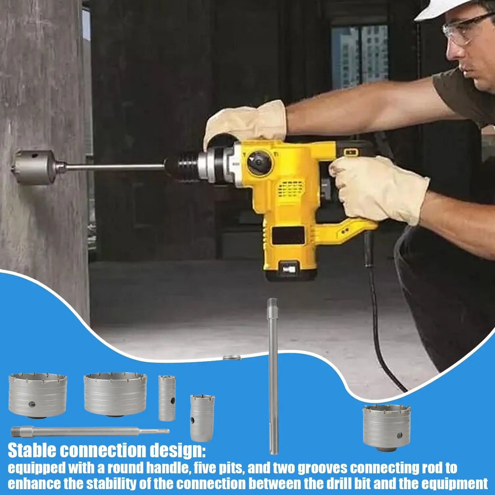 Wall Hole Opener Set Concrete Brick Hole Saw Drill Kit Metal Cutting Tool High Strength Project Drilling Accessories For
Wall Hole Opener Set Concrete Brick Hole Saw Drill Kit Metal Cutting Tool High Strength Project Drilling Accessories For