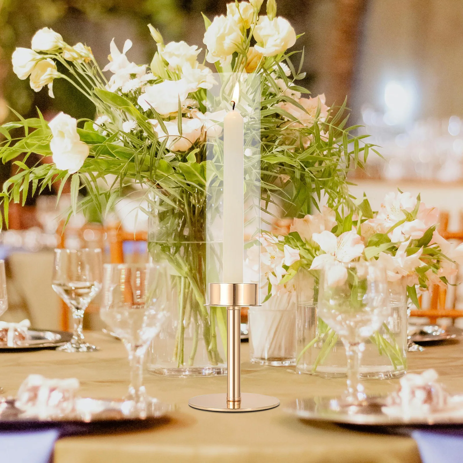 3Pcs Hurricane Glass Holders Golden Metal Sticks Windproof Cylinder Covers Wedding Table Dining Room Party Decor
3Pcs Hurricane Glass Holders Golden Metal Sticks Windproof Cylinder Covers Wedding Table Dining Room Party Decor