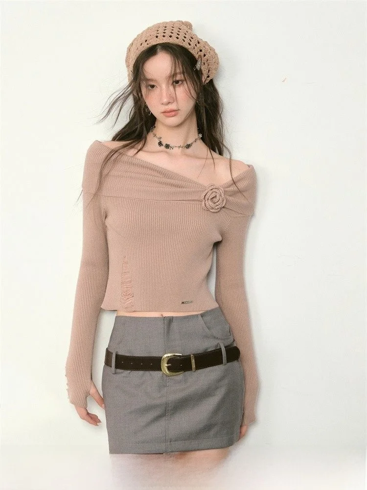 Вязаный свитер Kroche с длинным рукавом на одно плечо, с 3D-розами и вырезами, высококачественный, приталенный, осенний, женский
Вязаный свитер Kroche с длинным рукавом на одно плечо, с 3D-розами и вырезами, высококачественный, приталенный, осенний, женский