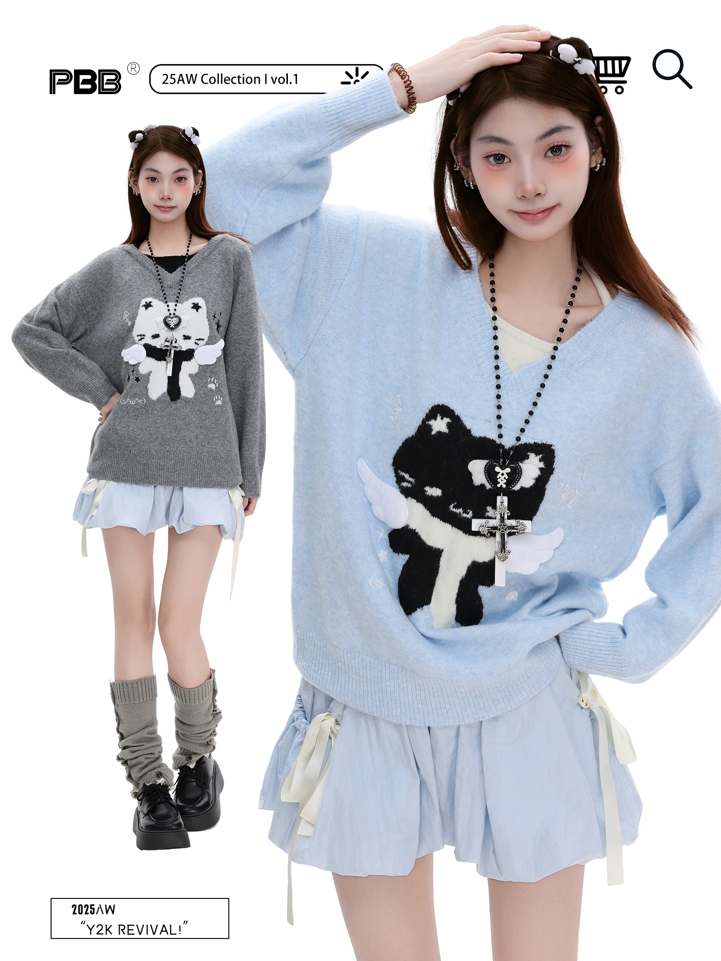 PBB Fun V-Ne Knitted Sweater Women's Sweet Soft Loose Age-Defng Warmth Overhead Knitwear Street Sle Embroidered
PBB Fun V-Ne Knitted Sweater Women's Sweet Soft Loose Age-Defng Warmth Overhead Knitwear Street Sle Embroidered