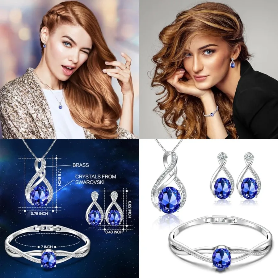 Charming Crystal Jewelry Sets For Women 18K Gold Plating Bracelet Necklace And Earrings Sets For Wife Girlfriend Or Mothers Ide
Charming Crystal Jewelry Sets For Women 18K Gold Plating Bracelet Necklace And Earrings Sets For Wife Girlfriend Or Mothers Ide