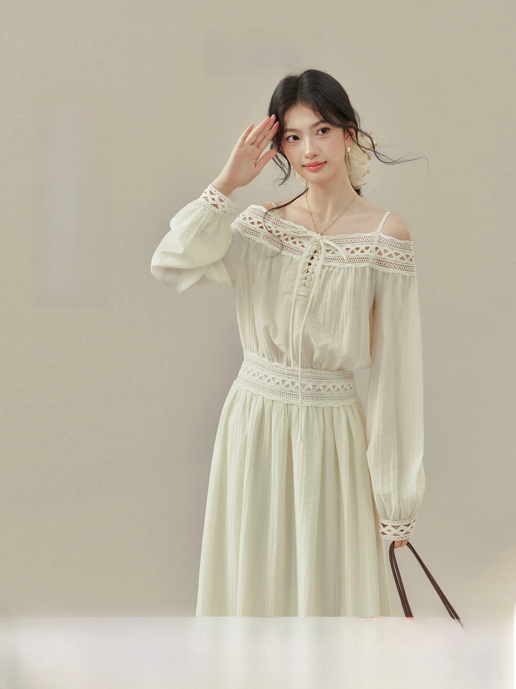 French Style Lace Trim One Shoulder Dress Women's Spring Waist Cinching Dress Long Sleeve Loose Fit City Commute Dress
French Style Lace Trim One Shoulder Dress Women's Spring Waist Cinching Dress Long Sleeve Loose Fit City Commute Dress