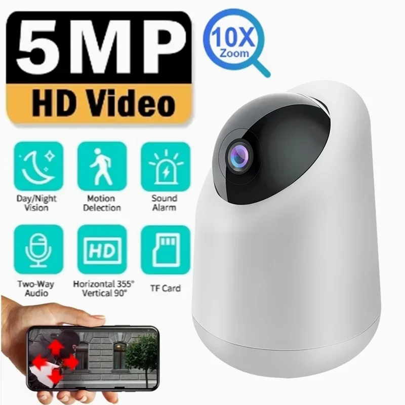 5MP IP WiFi Camera 10X Zoom Baby Monitor Automatic Human Tracking Secuiry HD Cameras Two-way Audio Indoor CCTV Surveillance Cam
5MP IP WiFi Camera 10X Zoom Baby Monitor Automatic Human Tracking Secuiry HD Cameras Two-way Audio Indoor CCTV Surveillance Cam