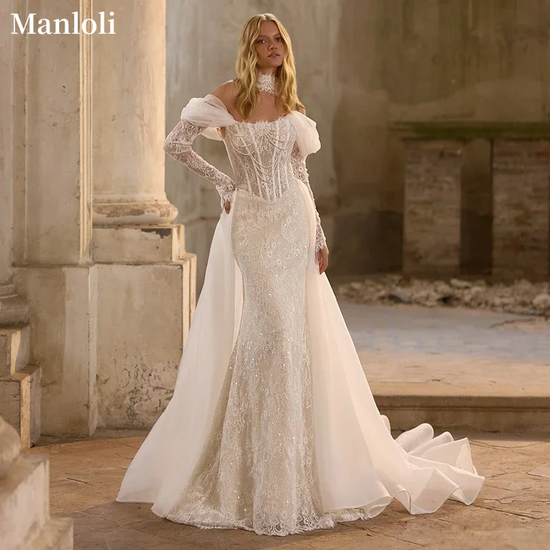 2026 Роскошное кружевное сверкающее свадебное платье русалки со съемным халатом и длинными перчатками, фатиновое свадебное бальное платье по индивидуальному заказу
2026 Роскошное кружевное сверкающее свадебное платье русалки со съемным халатом и длинными перчатками, фатиновое свадебное бальное платье по индивидуальному заказу