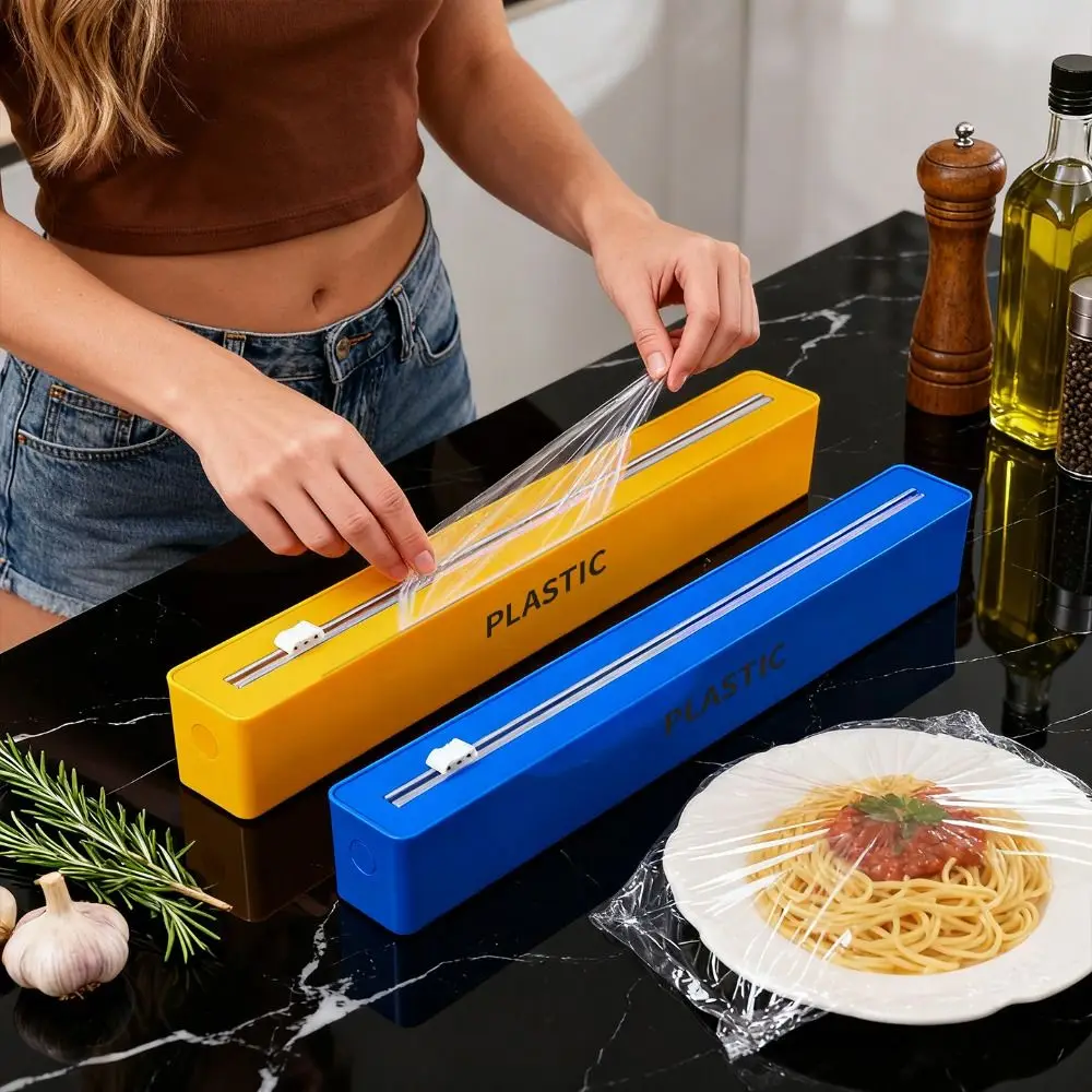 Wall-mounted Magnetic Cling Film Cutting Box with Slide Cutter Space-saving Cling Film Dispenser Solid Color Dustproof
Wall-mounted Magnetic Cling Film Cutting Box with Slide Cutter Space-saving Cling Film Dispenser Solid Color Dustproof
