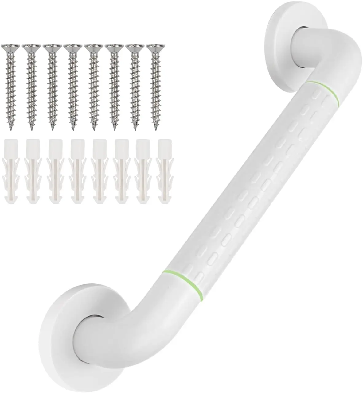 Heavy Duty Grab Bar for Bathtub & Shower - Anti Slip Safety Handle, 304 Stainless Steel, 11.8 in, White
Heavy Duty Grab Bar for Bathtub & Shower - Anti Slip Safety Handle, 304 Stainless Steel, 11.8 in, White