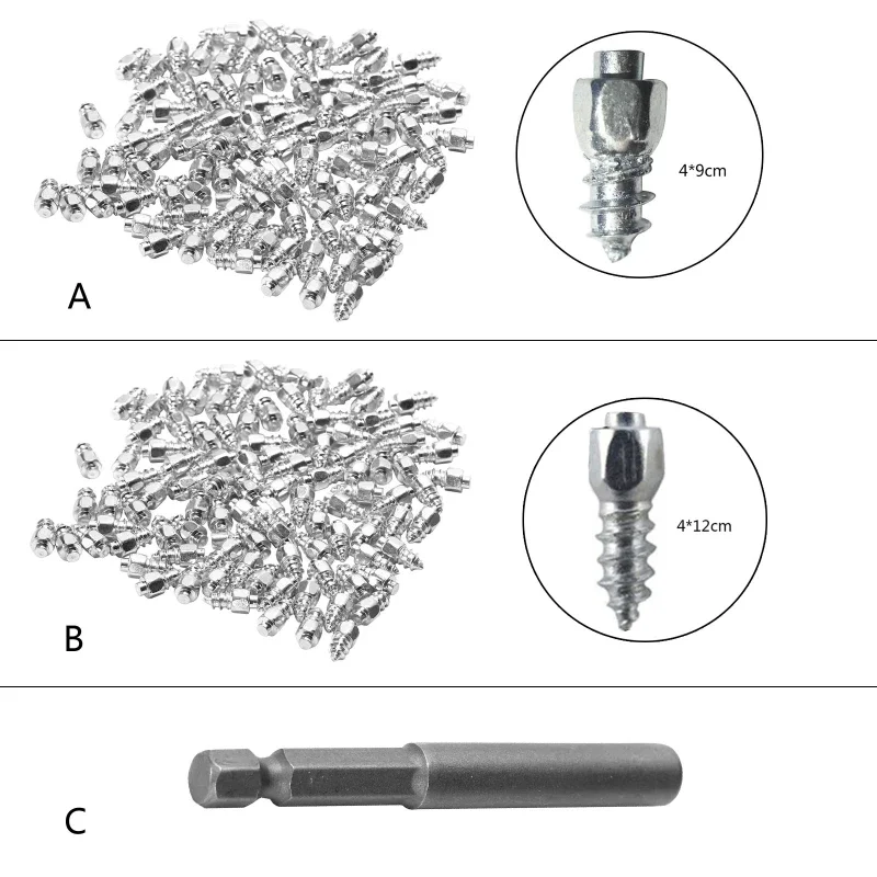 100Pcs Tire Studs Snow Spikes Bike Anti-Slip Screw Tire Spikes Winter Bicycle Anti-ice Supplies
100Pcs Tire Studs Snow Spikes Bike Anti-Slip Screw Tire Spikes Winter Bicycle Anti-ice Supplies