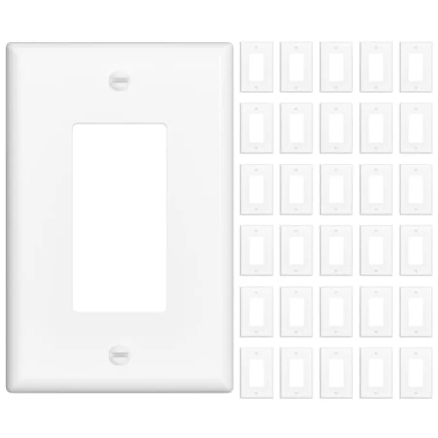 Decorative Light Switch Cover Plate and Outlet Covers, Mid-Size 4.88" X 3.12",Unbreakable Polycarbonate, Includes Screws, UL Li
Decorative Light Switch Cover Plate and Outlet Covers, Mid-Size 4.88" X 3.12",Unbreakable Polycarbonate, Includes Screws, UL Li