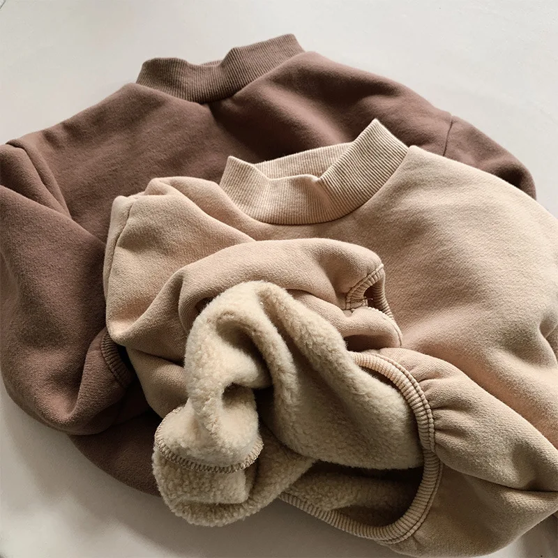 Autumn Winter Plush Solid Coffee Stand Collar Baby Hoodies Korean Style Long Sleeve Casual Streetwear Fashion Kids Sweatshirt
Autumn Winter Plush Solid Coffee Stand Collar Baby Hoodies Korean Style Long Sleeve Casual Streetwear Fashion Kids Sweatshirt