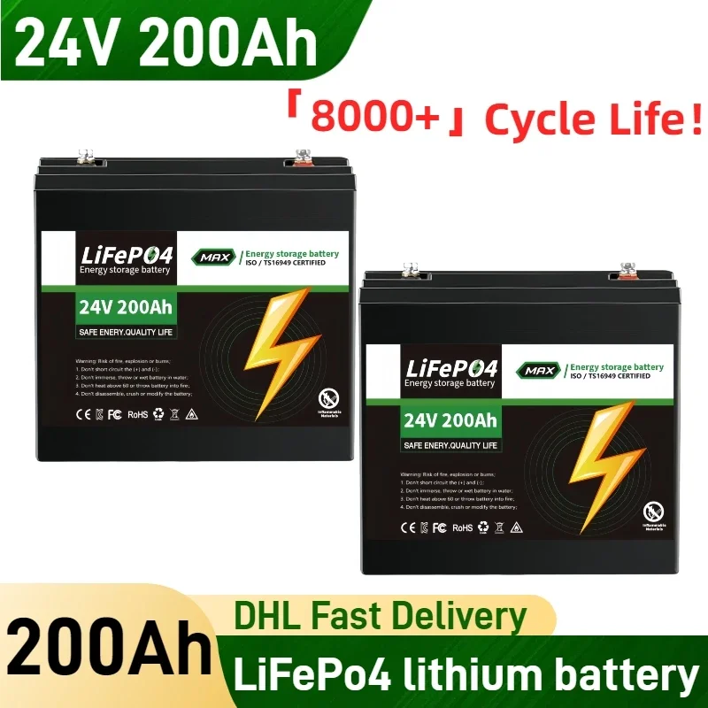 24v Lifepo4 battery 200Ah Battery Pack With Grade A Cells For Trolling Motor RV Camping Solar System Golf Cart Home Ener
24v Lifepo4 battery 200Ah Battery Pack With Grade A Cells For Trolling Motor RV Camping Solar System Golf Cart Home Ener