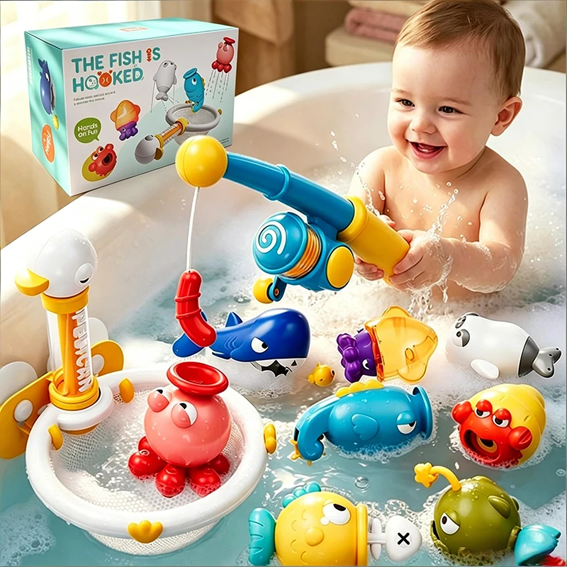 Bath Magnetic Fishing Toy Water Play Floating Spray Toddler Game with Suction Cup Bathtub Pool Toy for Baby 3 Year Birthday Gift
Bath Magnetic Fishing Toy Water Play Floating Spray Toddler Game with Suction Cup Bathtub Pool Toy for Baby 3 Year Birthday Gift