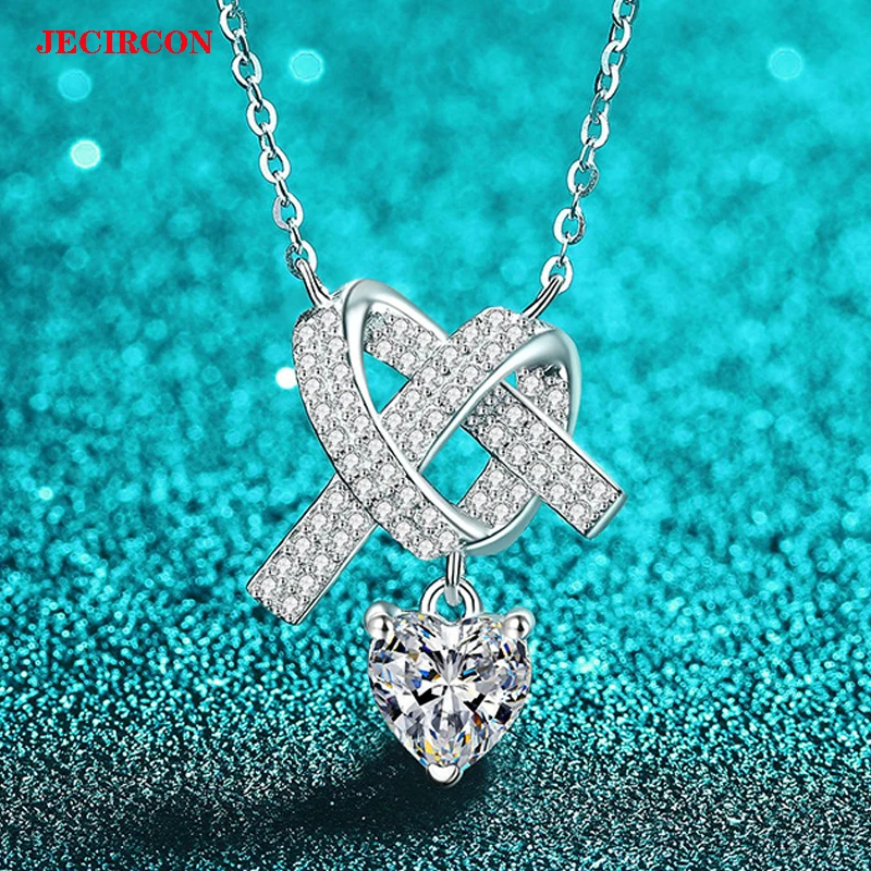 JECIRCON Charming S925 Sterling Silver Moissanite Pendant Necklace for Women Unique Intertwined Heart Design Romantic Sparkling
JECIRCON Charming S925 Sterling Silver Moissanite Pendant Necklace for Women Unique Intertwined Heart Design Romantic Sparkling