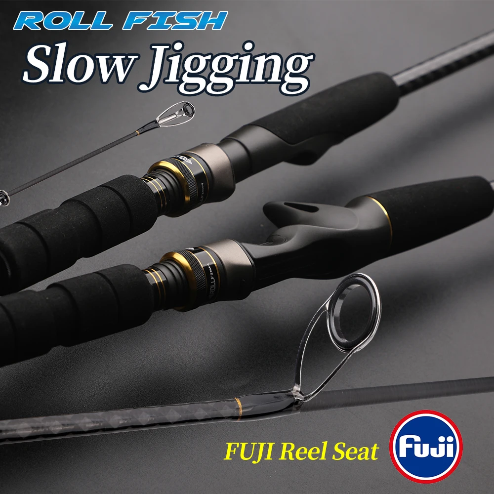 ROLLFISH Boat Carbon Fiber Light Jigging Spinning Casting Lure Saltwater Fishing Rod 2 Sections 127-141g 1.68-1.98m
ROLLFISH Boat Carbon Fiber Light Jigging Spinning Casting Lure Saltwater Fishing Rod 2 Sections 127-141g 1.68-1.98m