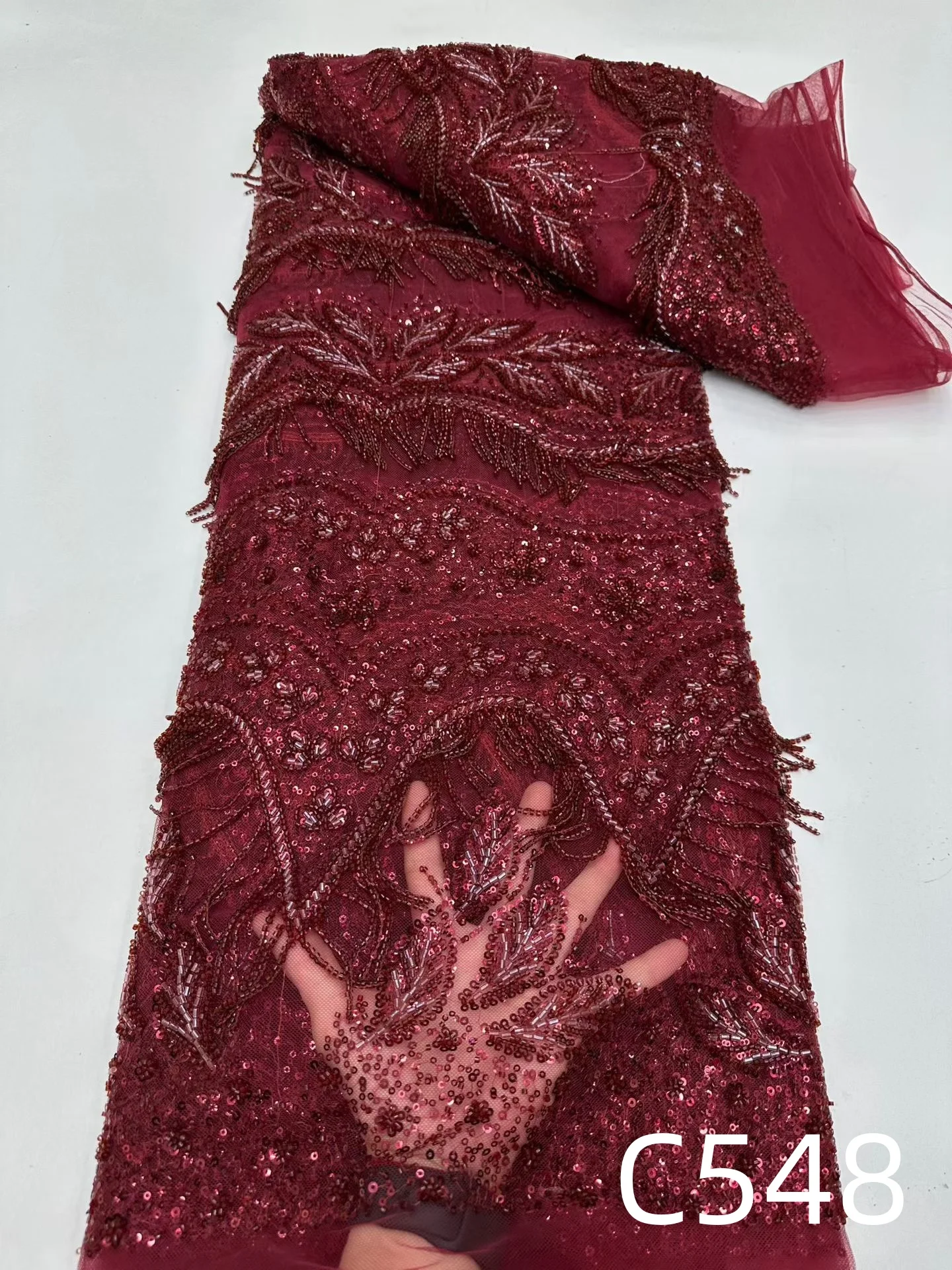 African Sequins Beaded Lace Fabric Nigerian Groom Embroidery 2026 High Quality French Tulle Lace Fabric for Bridal Wedding
African Sequins Beaded Lace Fabric Nigerian Groom Embroidery 2026 High Quality French Tulle Lace Fabric for Bridal Wedding