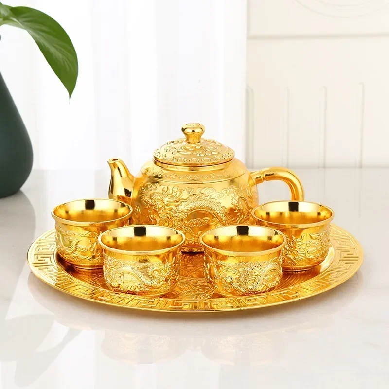 Retro Tea Wine Set European High-end Golden Small Full of Dragon and Phoenix Pot Cup
Retro Tea Wine Set European High-end Golden Small Full of Dragon and Phoenix Pot Cup