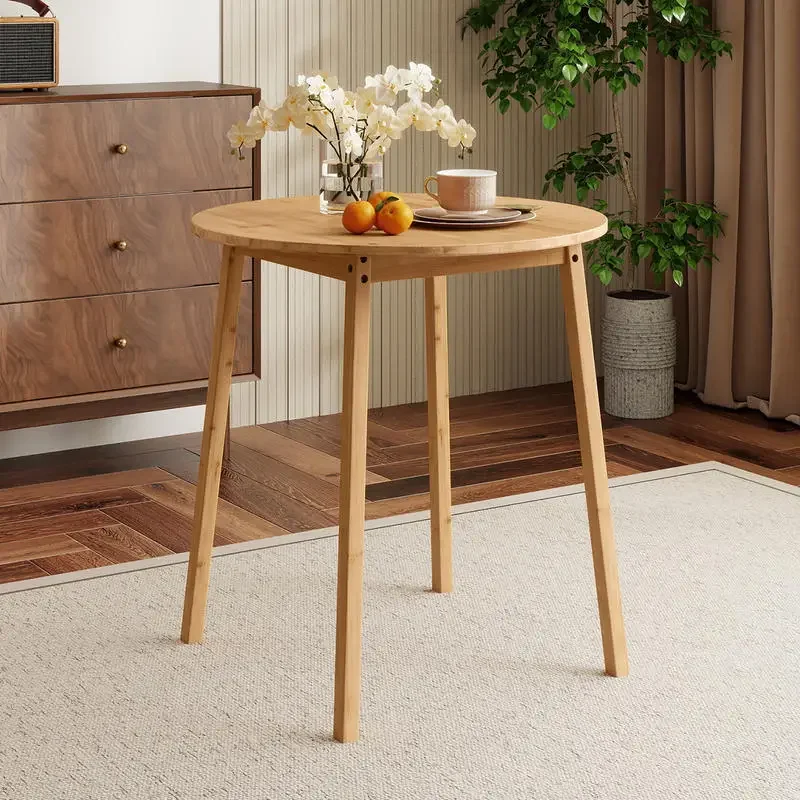 27.5 Inch Round Bamboo Dining Table for 2-4 Person-Natural
27.5 Inch Round Bamboo Dining Table for 2-4 Person-Natural
