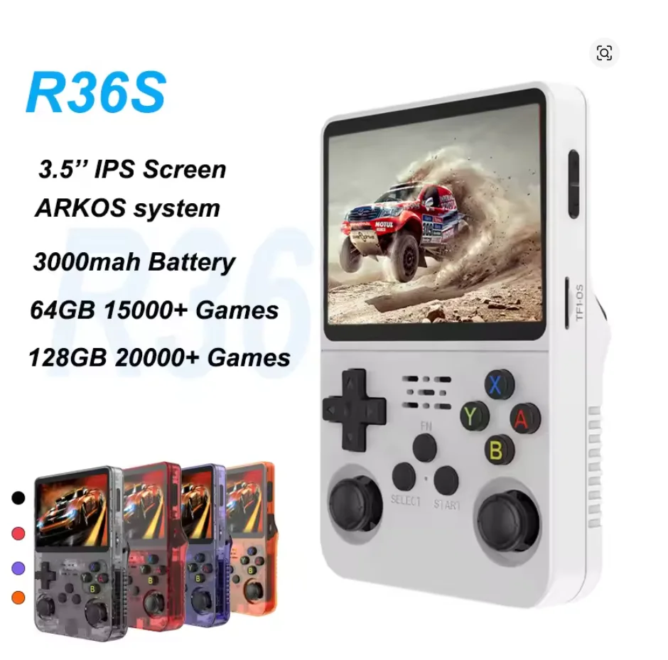 Original R36S Game Console Retro Portable Consola Gaming 3.5 Inch IPS Screen Linux Mini Pocket Arkos R36S
Original R36S Game Console Retro Portable Consola Gaming 3.5 Inch IPS Screen Linux Mini Pocket Arkos R36S