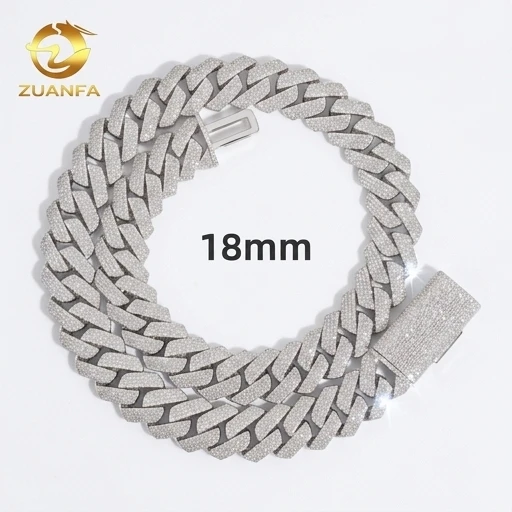 18mm 4Rows 925 Silver Iced Out Cuban Link Chain Moissanite Hip Hop Jewelry
18mm 4Rows 925 Silver Iced Out Cuban Link Chain Moissanite Hip Hop Jewelry