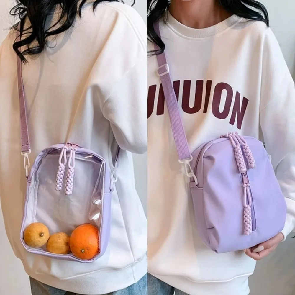 Kawaii Transparent Crossbody Bag Nylon Waterproof Shoulder Bag with Zipper Candy Color Storage Bag Pain Bag
Kawaii Transparent Crossbody Bag Nylon Waterproof Shoulder Bag with Zipper Candy Color Storage Bag Pain Bag