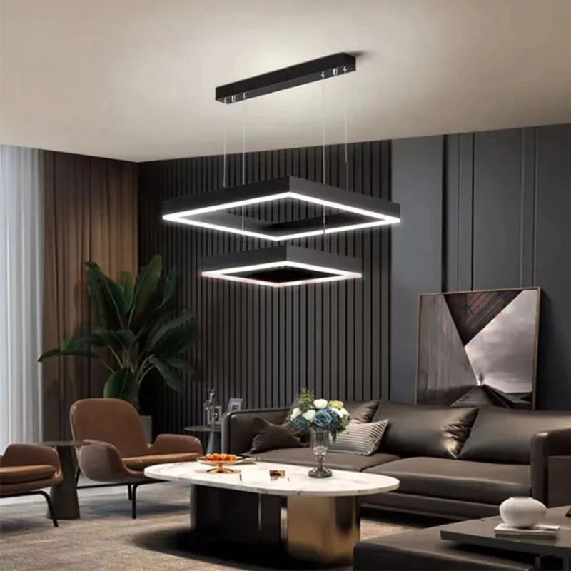 Modern Ceiling chandelier living room black Nordic pendant light kitchen dining bedroom concise square hanglamp led lustre salon
Modern Ceiling chandelier living room black Nordic pendant light kitchen dining bedroom concise square hanglamp led lustre salon