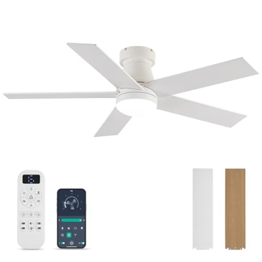 Ceiling Fans with Lights and Remote Control, White Low Profile Ceiling Fan with Light 3-Color LED Dimmable, Memory for Lighting
Ceiling Fans with Lights and Remote Control, White Low Profile Ceiling Fan with Light 3-Color LED Dimmable, Memory for Lighting