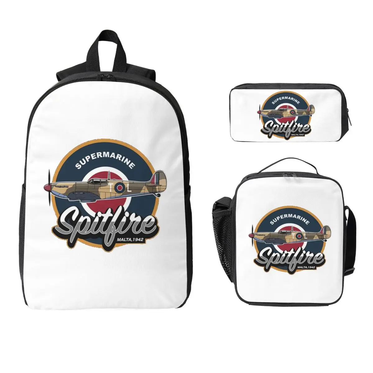 RAF Supermarine Spitfire Fighter Aircraft Plane Backpack BookBag School Bag Shoulder Bags 3ps Insulated Lunch Bag Pencil Case
RAF Supermarine Spitfire Fighter Aircraft Plane Backpack BookBag School Bag Shoulder Bags 3ps Insulated Lunch Bag Pencil Case