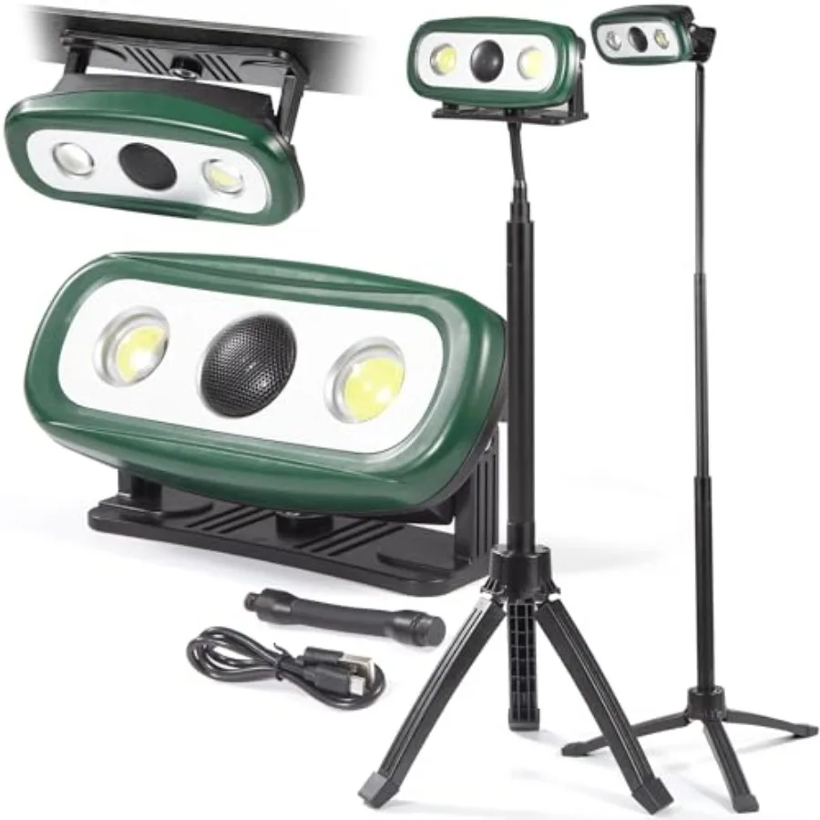 Camping Light Rechargeable 12000mAh Portable Work Light with Tripod, Bluetooth Speaker, Magnetic Base, Dual LED Heads 2200LM,Re
Camping Light Rechargeable 12000mAh Portable Work Light with Tripod, Bluetooth Speaker, Magnetic Base, Dual LED Heads 2200LM,Re