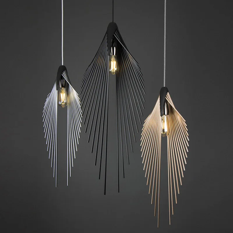 Retro Iron Bird's wing Pendant lights Soft decoration Model room Restaurant Hanging lamps Staircase Bedroom Bar Suspension lumin
Retro Iron Bird's wing Pendant lights Soft decoration Model room Restaurant Hanging lamps Staircase Bedroom Bar Suspension lumin