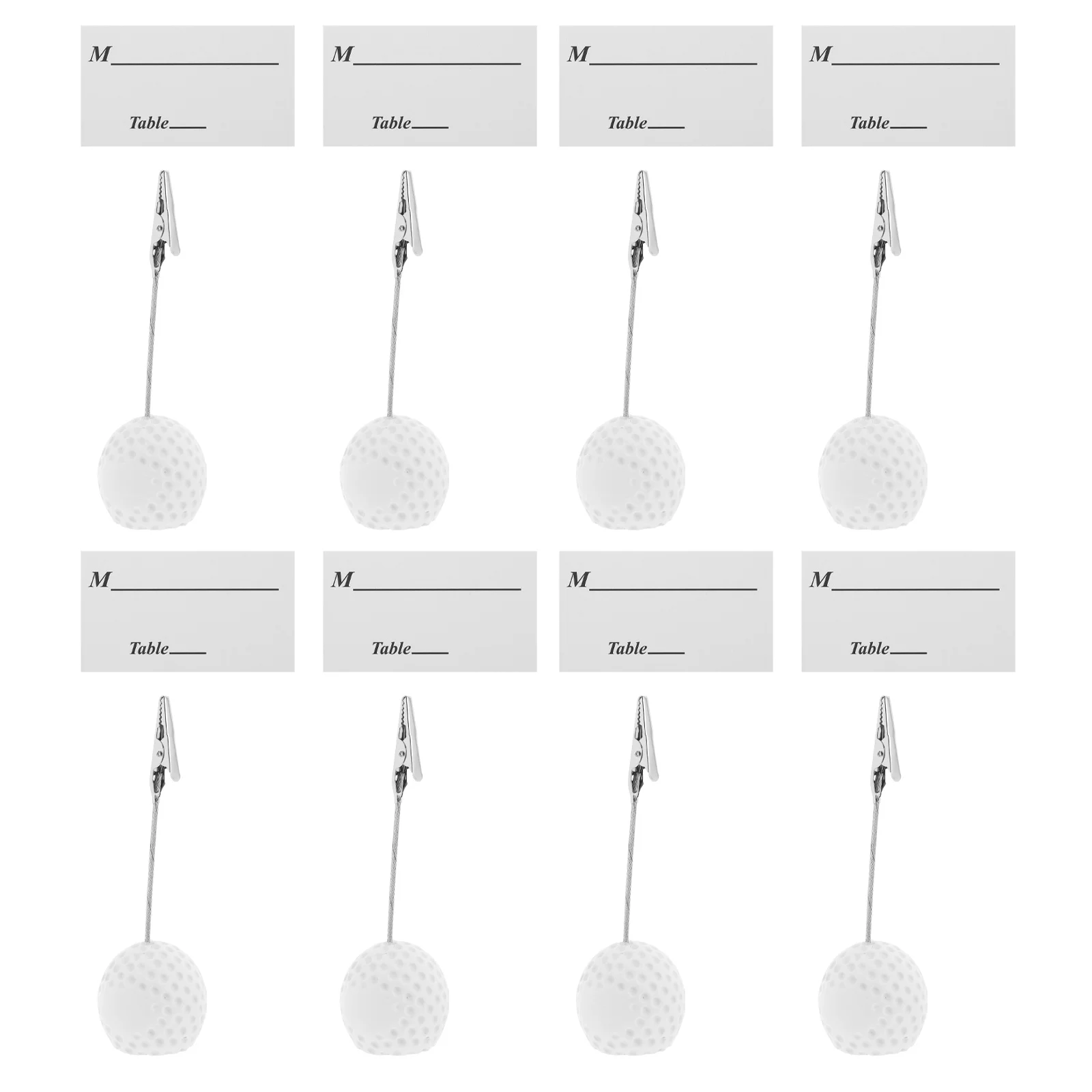8Pcs Golf Ball Name Card Holders Table Number Place Card Clips Memo Note Stand Photo Desktop Display Picture Holder
8Pcs Golf Ball Name Card Holders Table Number Place Card Clips Memo Note Stand Photo Desktop Display Picture Holder