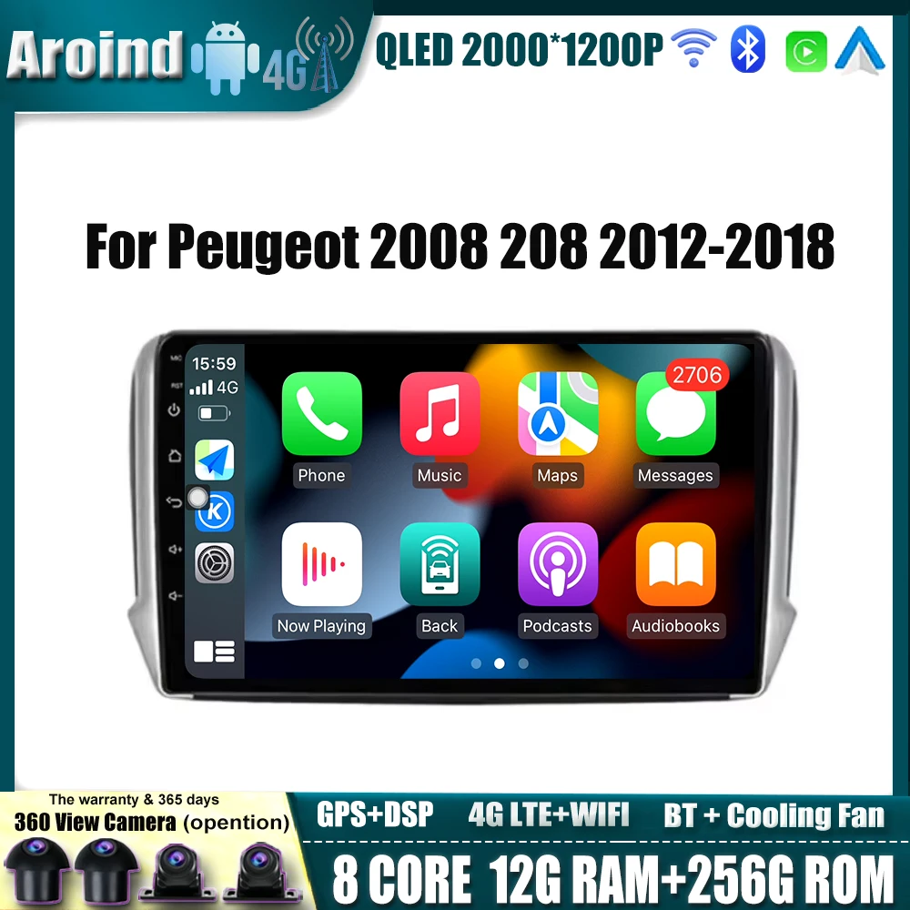 Carplay Android Auto Car Radio TouchScreen For Peugeot 2008 208 2012-2018 Automotive Multimedia Player Bluetooth WIFI Tools 9''
Carplay Android Auto Car Radio TouchScreen For Peugeot 2008 208 2012-2018 Automotive Multimedia Player Bluetooth WIFI Tools 9''