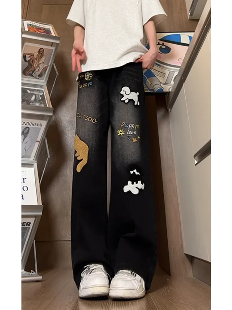 Мужские летние дизайнерские джинсы American Sle adient с вышивкой полотенца High Street Vibe, прямые широкие джинсы с микро-клеш
Мужские летние дизайнерские джинсы American Sle adient с вышивкой полотенца High Street Vibe, прямые широкие джинсы с микро-клеш